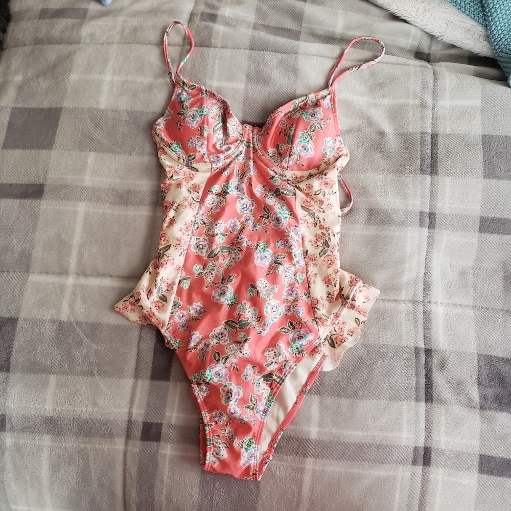 Floral Ruffle Swimsuit One piece